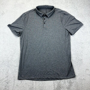 Lululemon Evolution Short Sleeve Polo Shirt Mens M Heather Gray Performance Golf
